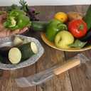 Stuffed Vegetable Corer Tool Zucchini, Eggplant & Pepper Corer, Apple Seed Remover, Stainless Steel Blade, Easy & Safe Wooden Handle
