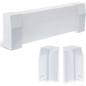 Upgraded 3 FT Base board Heater Cover Compatible with Premium Series, Galvanized Steel Easy Slip-On Heater Cover with Left and Right for Replacing Old Endcaps (White, 3 FT)