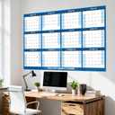 2 PCS 2026 Wall Calendar,Large XL 32" x 48" Laminated 2-Side Horizontal/Vertical | Wet & Dry Erase | Yearly Wall Hanging Calendars Thick Paper 12 Month Annual Planner for Office/Family/College (Blue)