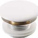 KRAUS PU-20GWH Gloss White Pop-Up Drain with Porcelain Ceramic Top for Bathroom Sink without Overflow