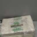 StorageWorks Storage Basket with Lid, Decorative Storage Boxes with PU Handles, Stackable Fabric Storage Bins for Closet, Shelves, Ivory, Large, 3-Pack