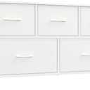 SONGMICS Dresser for Bedroom, Chest of Drawers, TV Stand, Steel, MDF, 5 Non-Woven Fabric Drawers, Storage Organizer Unit, Closet, Entryway, Cloud White and Snow White ULGS322W01S