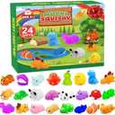 2025 Mochi Advent Calendar, 24 Days Christmas Countdown Calendar Mochi Squishy Stress Relief Toys for Kids Girls Boys Teens Toddlers Christmas Party Favors Gifts