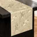 FAVE Gold Table Runner for Rectangle Tables, 72 Inch Heat Resistant Runner with Flower, Waterproof, Stain Resistant, Reusable for Daily Use Parties and Banquet(Golden