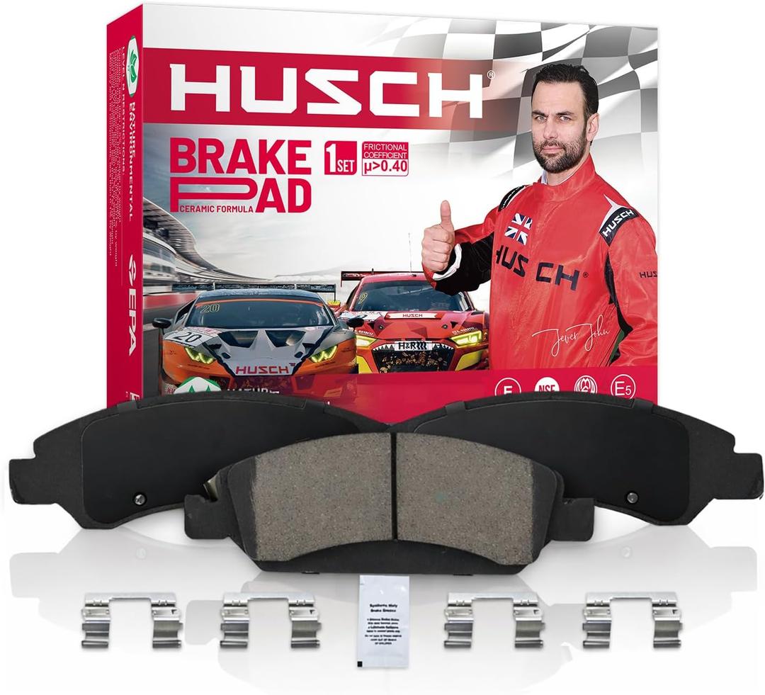 HUSCH D2436 Front Ceramic Brake Pads Kit Fit For Jeep Grand Cherokee 2022-2024, For Jeep Grand Cherokee L 2021-2024