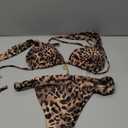 WDIRARA Women's 2 Piece Leopard Print Swimsuits Triangle High Waisted Bathing Suit Brazilian Bikini Sets Medium Animal Multicolor Leopard