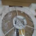 24'' Ceiling Fan with Light Fandelier Flush Mount Low Profile Wood Ceiling Fan with Dimmable LED Light 3 Color 6 Speeds