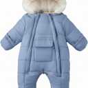 AiWMGL Baby Girls Boys Snowsuit Newborn Winter Clothes Jumpsuit Romper Infant Hooded Fleece Coat Jacket Outwear (0-6 Months, Blue)