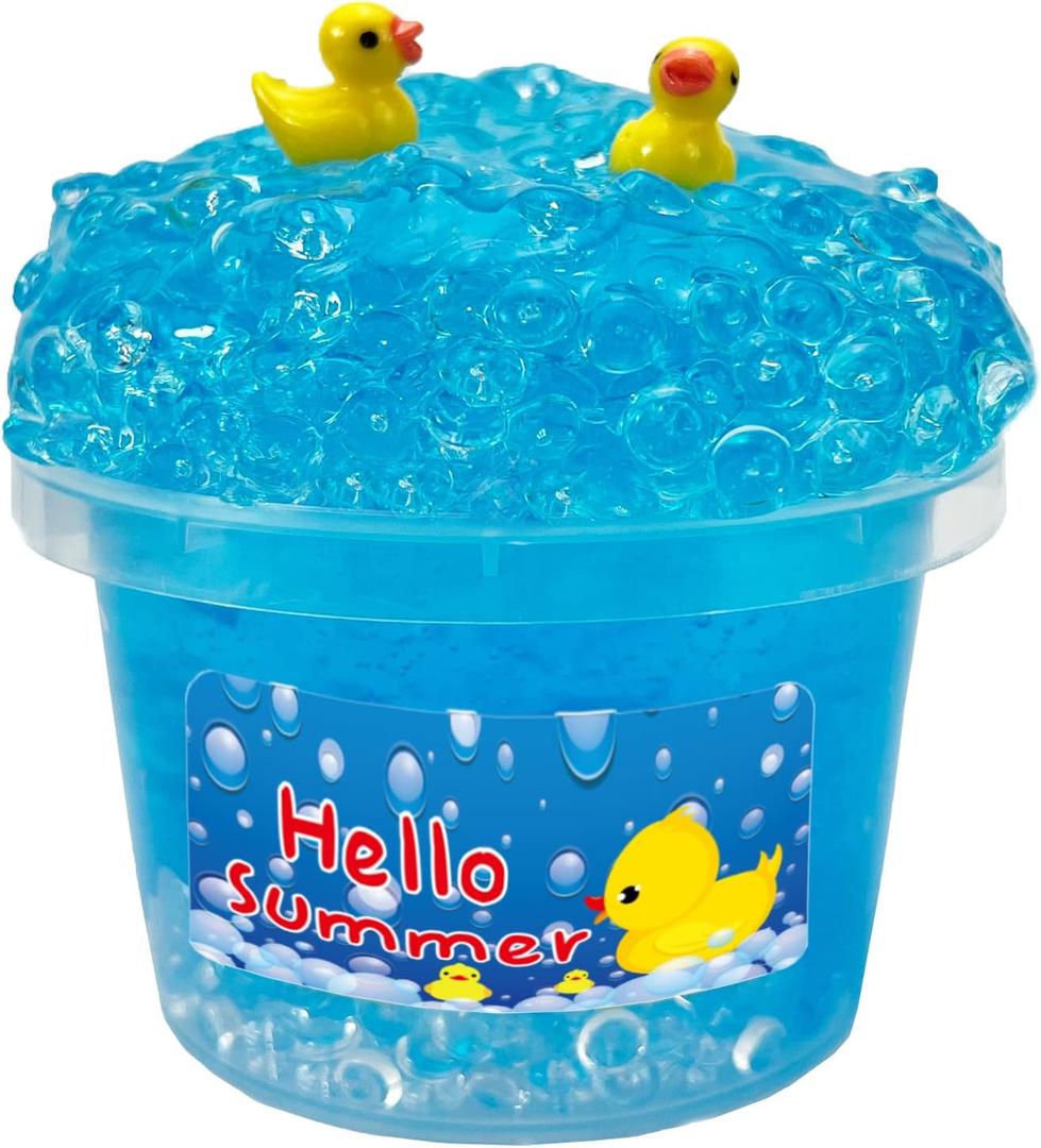 Charming Blue Crunchy Fishbowl Bead Slime,Super Soft and Non-Sticky, Great for Birthday Gifts for Girl and Boys,Party Favors,Christmas Stocking Stuffers (1pack)