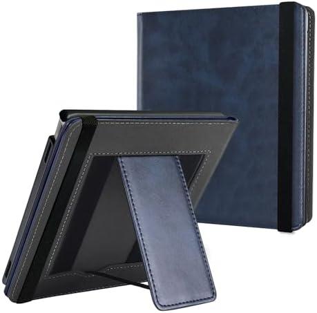BOZHUORUI Case for 7" Onyx Boox Go 7 B/W & Go 7 Color (Gen I/II, 2025/2024) & Boox Page | Built-in Foldable Stand & Double Hand Straps | with Sleep/Wake | PU Leather Sleep Cover (Dark Blue)