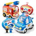 Lehoo Castle Remote Control Car for Toddlers, Fire Trucks for Toddlers 3-5, Remote Control Police Car Toy with Sounds & Lights, Toys for 3+ Year Old Boys, Gifts for 3 4 5 Year Old Boys Girls