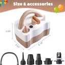 Portable Electric Balloon Pump, Super Fast Powerful Air Inflator with Attachments & Hose, 3-5 Sec Quick Fill for Birthday Party, Wedding Decoration (Brown)