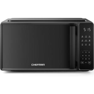 Chefman Countertop Microwave Oven 0.7 Cu. Ft., 700 Watts with 10 Power Levels, 6 Cooking Presets with One-Touch Express Cook, Eco Mode, Child Safety Lock, & Mute Button - Black