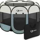 Siedihit Dog Playpen Tent Crate Cage Indoor Outdoor Travel Extra Large Grey