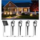 ZYAN Solar Landscape Spotlights, Separate Monocrystalline Panels & USB-C Powered 5400mAh All-Night Auto On Off Dusk to Dawn, Outdoor IP65 Waterproof, Warm White for Yard Pathway Patio (4 Pack)