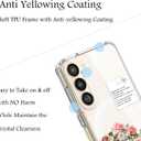 Unov Case Compatible with Galaxy S22 Case Magnetic Clear with Design Compatible with MagSafe Slim Protective Soft TPU Bumper with Hard PC Back Embossed Pattern (Rose Bouquet)