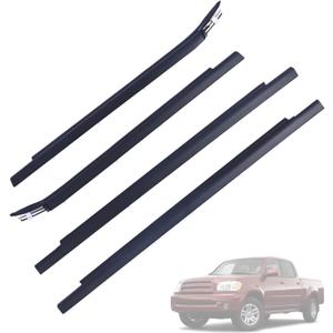 Weatherstrip Outer Front and Rear Door Window Trim Belt 75740-0C022 75730-0C022 75720-0C010 75710-0C010 Fit for Toyota Tundra 2000-2006 Lower Window Glass Seal Weather Stripping Molding