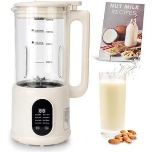 Nut Milk Maker, 8 in 1 Homemade Automatic Plant-Based Milk, Soy Milk, Almond Milk, Oat Milk, Coconut Milk & More, Multifunctional/12 Hours Timer/Auto-Clean/Room Temp/Keep Warm/Boil/Room Temp/Low-Noise (Creamy)