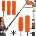 SISIUPASSIE 30FT Reach Ceiling Fan Cleaner Duster, Ceiling Fan Blade Cleaner with Extension Pole, Washable & Replaceable Microfiber Feather Duster Kits, 24FT