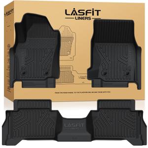 LASFIT Floor Mats for Toyota Tacoma 2024-2026 Double Cab Gas (Only Fit Manual Tran) All Weather TPE Floor Liners for Custom Fit Tacoma Front&Rear 2 Row Mats (Not Fit Xtra Cab or Hybrid or Auto Trans)