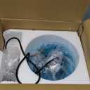 Blue Glass Plug-in Pendant Light, Farmhouse Hanging Lights with in Cord Globe Glass Hanging Lamp with a Switch Wire for Dining Room Bedroom Kitchen Island E26