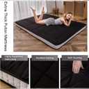 MAXYOYO King Futon Mattress Foam Mattress Topper, Japanese Floor Mattress Foldable Mattress Futon Mattress Pad Guest Mattress, Extra Thick Folding Floor Couch for Adults, Black