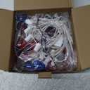4th of July Outdoor Lights, 25Ft Red White and Blue LED Lights with 28pcs Multicolor G40 LED Bulbs, Waterproof Outdoor Patriotic Lights for Memorial Day Decorations Garland Patio Yard Balcony