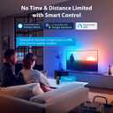 Aigostar Smart LED Strip Light TV Backlight, RGB Music Sync Compatible with App Alexa Google Home, DIY Timer Color Change Light for Christmas Gameroom Livingroom Bedroom Party Wedding Decor (6.6)