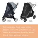 Baby Stroller Sun Shade Cover | Stroller Shade Extender for Sun | Canopy Extender with Full Coverage | Universal Baby Sunshade Accessories for Summer | Bug Net Protection Cover Attachment for Outdoor