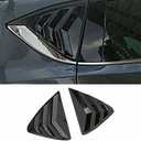 BOYUER for Mazda CX-5 CX5 2017-2025 Racing Style Rear Side Window Louvers, Sport Style Scoop Louvers Cover Blinds Cool Exterior Decoration(Carbon Fiber Black)