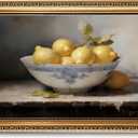LHHJDIO Vintage Gold Framed Wall Art Farmhouse Lemons Canvas Wall Art Antique Still Life Fruit Picture Wall Decor Rustic Kitchen Art Prints for Dining Room 16"x24"