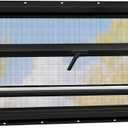 Vinyl Basement Hopper Window, Bathroom Window 32" x 14" Black | Double Pane Insulated Tempered Glass and Fiberglass Screen, Energy Efficient Replacement Window for Basement, Bathroom