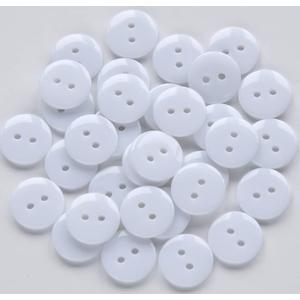 3X 15mm Round, 2-Hole, 200 Pack, White Colors Flatback Button