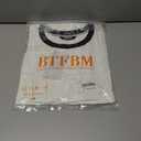 BTFBM Womens Oversized T Shirts Dressy Casual Short Sleeve Summer Tops Crew Neck Color Block Blouse Loose Fit Basic Tee (White, L)