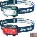 EverBrite Headlamp, 2 Pack Kids Headlamp with Red Light and Memory Function, Head Lamp for Adults and Kids with 5 Modes, Bright Headlamps for Camping, Running, Christmas Gifts, Batteries Included