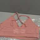 Aoxjox Sports Bras for Women Workout Fitness Ruched Training Baddie Cross Back Yoga Crop Tank (Small, Pink)