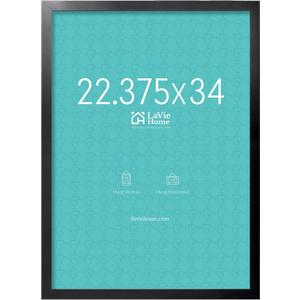LaVie Home 22.375x34 Picture Frame Black Puzzle Frame, Display Pictures, Puzzle 22.375x34 Without Mat, Stable Frame and Polished Plexiglass, Horizontal and Vertical Format of The Walls