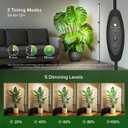 55W Standing Grow Light for Indoor Plants, 47-Inch Full Spectrum Vertical Plant Light with Stand, Auto Timer for Large Houseplants, Indoor Garden Rack, Covered Balcony, Indoor Greenhouse