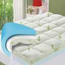 GRUSIGN Full Memory Foam Mattress Topper, 4 Inch Dual Layer Gel Foam Mattress Pad with Soft Pillow Top Cover, Viscose Made from Bamboo, Overfilled, Deep Pocket 8"-18"