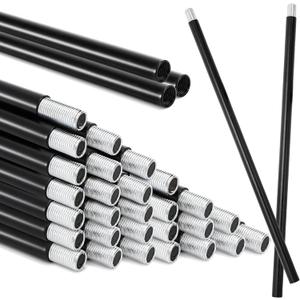 20 Pack Matte Black M10 Threaded Extension Rod, 12 Inches Chandelier Hanging Rods for Pendant Light, Kitchen Island Lighting, Lamp Fixture Down-rods&Stems, Dining Room, Living Space (30cm)