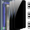 Ferilinso 3 Pack Privacy Screen Protector for Samsung Galaxy S24 Plus with 3 Pack Tempered Glass Camera Lens Protector Phone Case Friendly Accessories Protector de Pantalla for Samsung S24 Plus