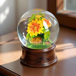 Fall Autumn Decor Sunflower Snow Globe Musical, Sunflower Themed Gifts, Indoor Farmhouse Fall Decorations, Thanksgiving Gift Ideas. 2 Packs