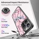 FUNMIKO Cute iPhone 13 Pro Phone Case Wireless Charging & Military-Grade Protection - Trendy Wildflower Design for Women Girls, Matte Cover with Shockproof Corners - Pink Flowers & Dragonflies