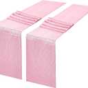 2 Packs 12 x 108 inches Pink Sequin Table Runner, Glitter Pink Table Runner for Wedding Birthday Bachelorette Holiday Party Supplies Decorations Bridal Shower Baby Shower