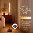 HarvestLand floor lamp, 56" LED standing light 16W 3000K Modern Marble Lamp with 50,000-Hour LED, Black & Brass standing lamp, minimalist lights for bedroom, living room lighting, Office Corner,1 Pack