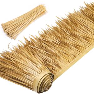 Yilloog Palm Thatch Roll Palm Thatch Runner Roll Mexican Style Straw Roof Panels Tiki Hut Palapa Straw Roofs Duck Blind Grass for Tiki Bar Hut Garden Patio(4 M/ 13.1 ft,Yellow Brown)