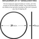 CALPALMY 2 Sets of Universal 24" x 1" Flat-Free Polyurethane Rear Wheel Replacement Tires for Manual Wheelchairs Durable and Reliable Wheelchair Tire Replacement