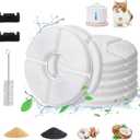 11 Pcs Cat Fountain Filter Replacement - Compatible with 2.5L Automatic Pet Water Fountain, 4-Layer Filtration System, Includes 8 Carbon Filters, 2 Sponges, and 1 Cleaning Brush