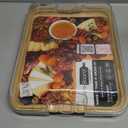 FARBERWARE Build-A-Board Bamboo Cutting Board with Built-in Compartments, Clear Locking Lid & Navy Handles, Ideal for Charcuterie, Snacks & Prep