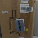 UrbanExplorer 24 Inch Check-In Aluminum Frame Luggage, ABS+PC Hard Shell Suitcases with Spinner Wheels TSA Approved Checked Luggage, Zipperless Suitcases with Cup Holder, Black